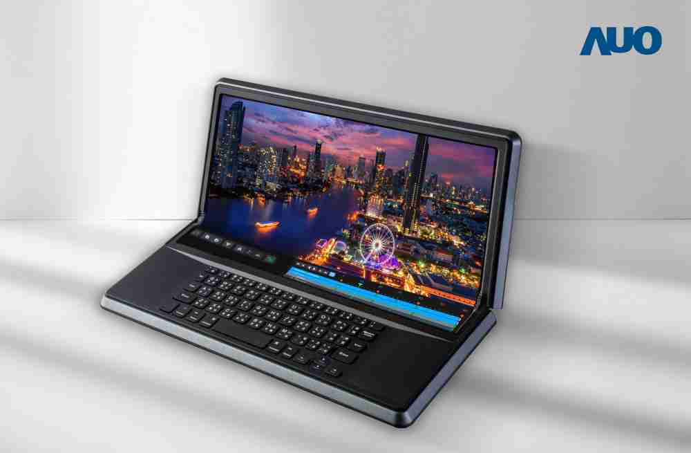 口袋牛店14.6吋Micro LED折迭显示屏幕，，搭配半径4mm的弯折绞炼，，，，以及高画素、、、、高亮度、、、、高对比度的显示技术特点，，，，即便在大视角下仍保有绝佳色相与亮度